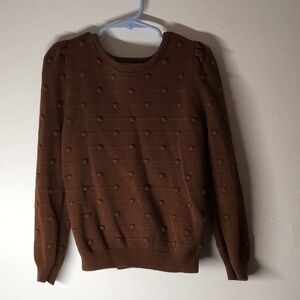 🤎SOLD🤎Puff sleeve popcorn sweater